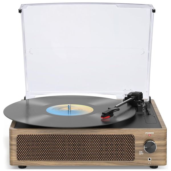 Toca-discos-Vintage-para-Vinil-com-Alto-falantes-Imagem-0