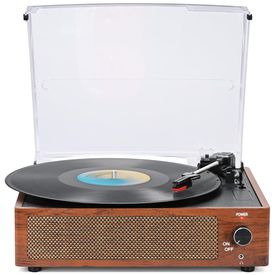 Toca-discos-Classico-de-Vinil-com-Alto-falantes-Retro-Imagem-0