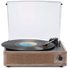 Toca-discos-de-Vinil-Vintage-com-Alto-falantes---Retro-Imagem-0