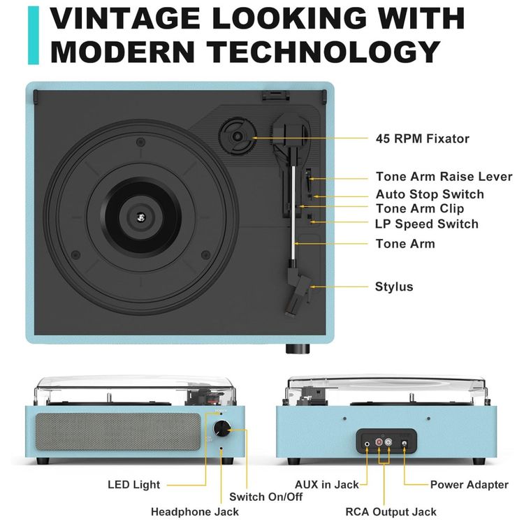 Toca-discos-de-Vinil-com-Alto-falantes---Novo-Design-Imagem-1