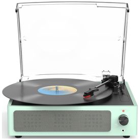 Toca-discos-para-vinil-com-alto-falantes-Bluetooth-e-design-Imagem-0
