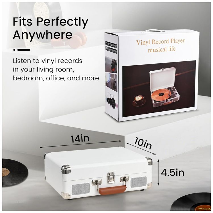 Toca-Discos-Hododou-Vinil-Portatil-Bluetooth-Gravacao-USB-Imagem-5