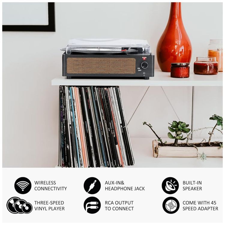 Toca-discos-Retro-da-WOCKODER-com-Caixas-de-Som-Imagem-3
