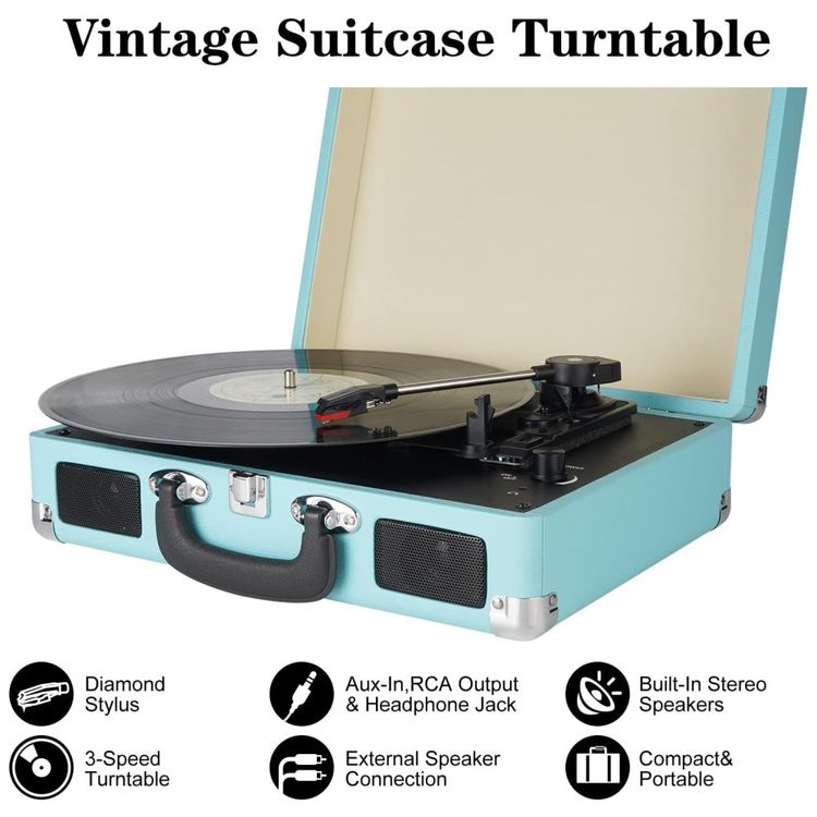 Toca-discos-retro-portatil-3-velocidades-alto-falantes-Imagem-1
