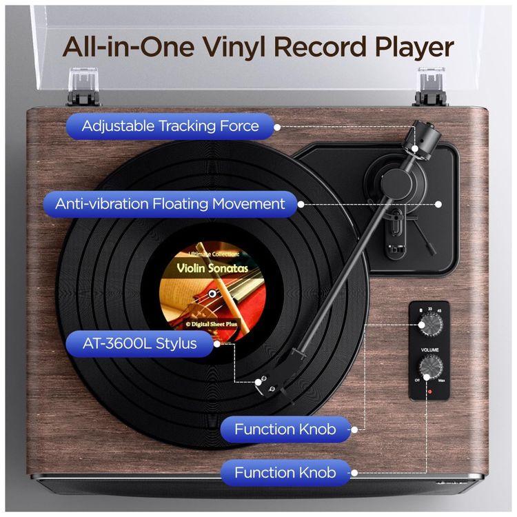 Toca-discos-de-vinil-All-in-One-XJ-HOME-Bluetooth-Imagem-1