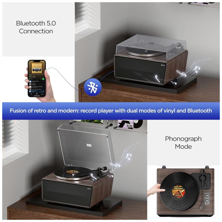 Toca-discos-de-vinil-All-in-One-XJ-HOME-Bluetooth-Imagem-3