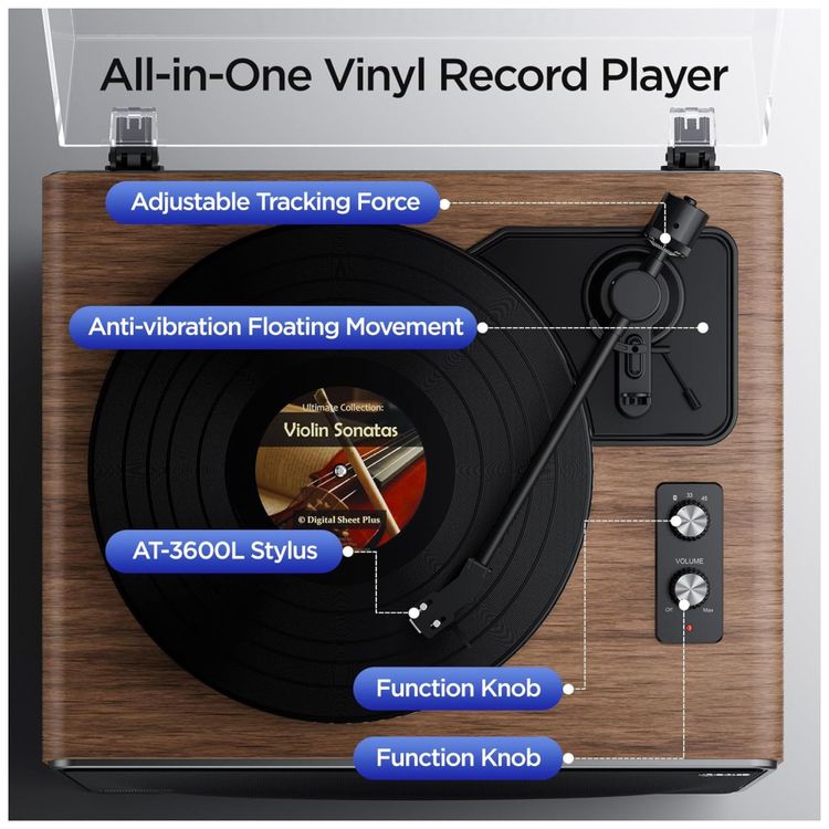 Toca-Discos-All-in-One-com-Bluetooth-e-Alto-falantes-Imagem-1