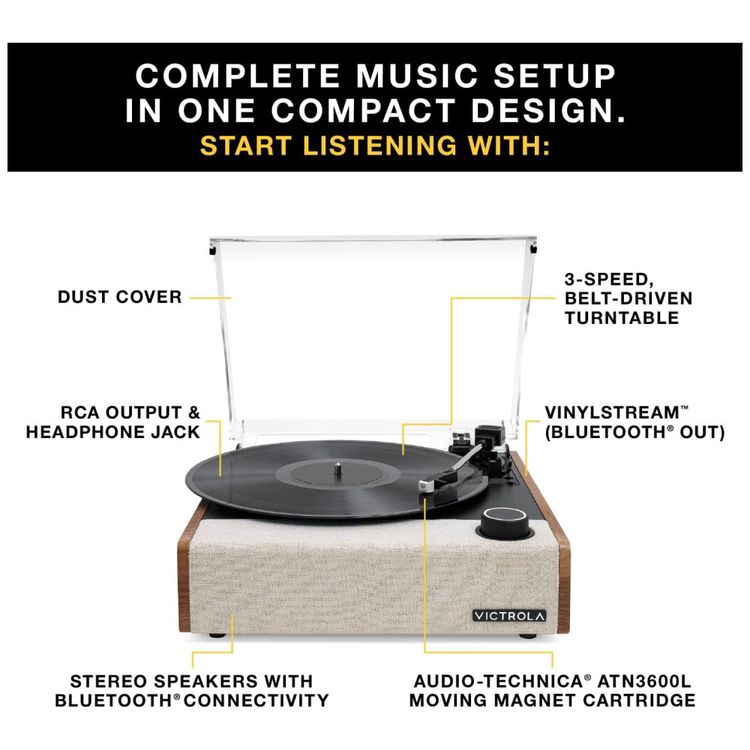 Toca-discos-Victrola-Eastwood-II-em-Carvalho-com-Imagem-1