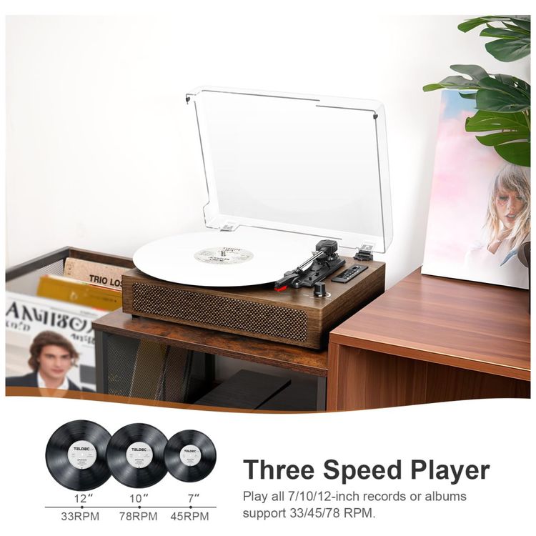 Toca-Discos-de-Vinil-3-Velocidades-com-Alto-Falantes-Imagem-4