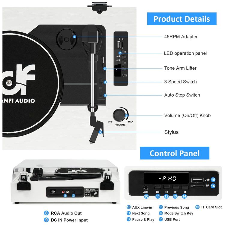 Toca-discos-Retro-3-em-1--Vinil-Bluetooth-e-USB---Imagem-1