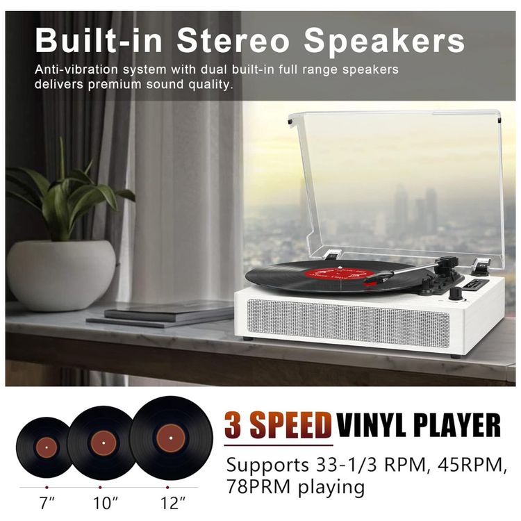 Toca-discos-Retro-3-em-1--Vinil-Bluetooth-e-USB---Imagem-2