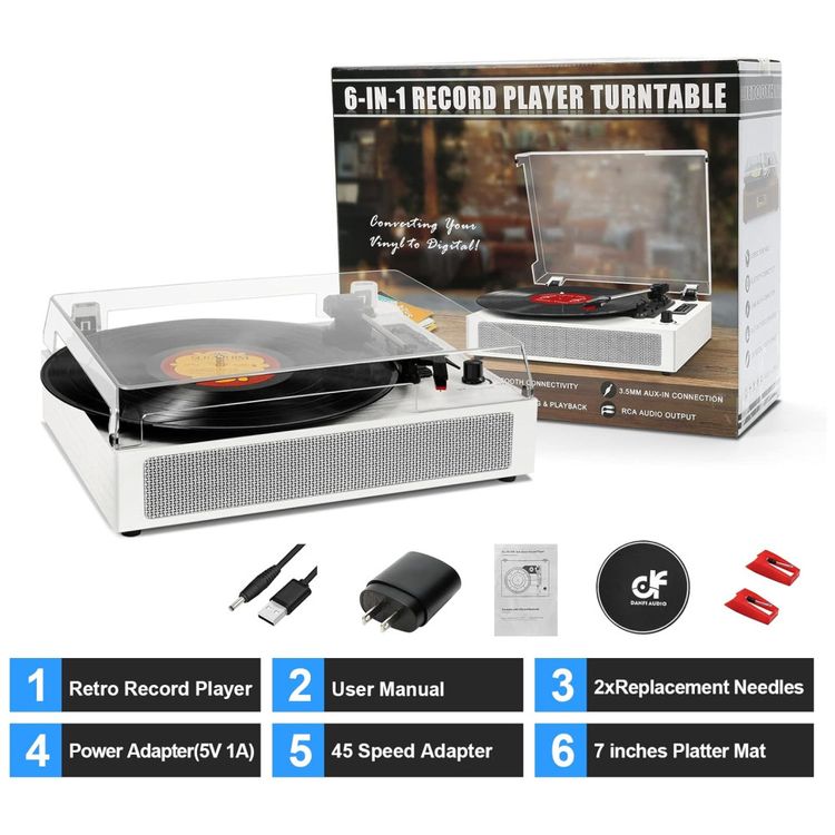 Toca-discos-Retro-3-em-1--Vinil-Bluetooth-e-USB---Imagem-4