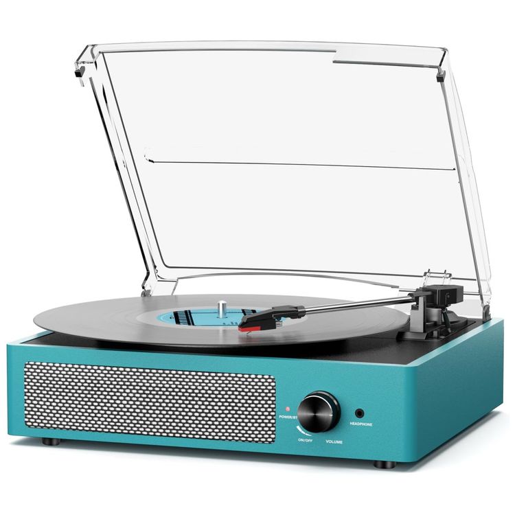 Toca-discos-de-Vinil-com-2-Caixas-de-Som---Retro-Imagem-0