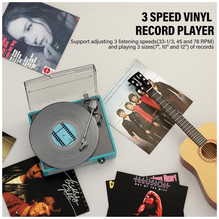 Toca-discos-de-Vinil-com-2-Caixas-de-Som---Retro-Imagem-4