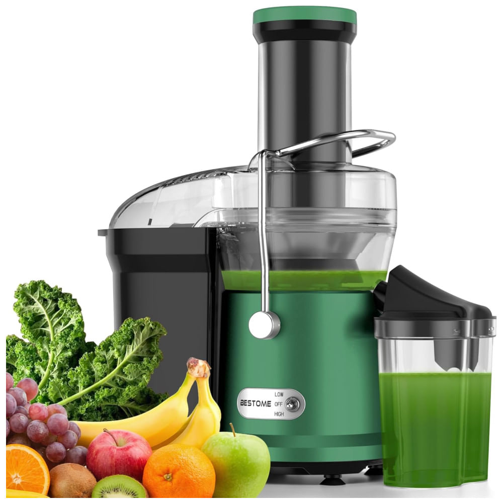 Espremedor de Frutas Bestome, 1200W com Abertura de 7,6cm para Frutas Inteiras, Dupla Velocidade, Alta Eficiência, Fácil Limpeza