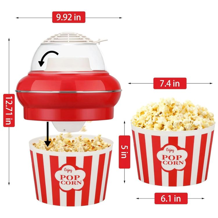 Pipoqueira-MAISON-HUIS-1100W-Air-Popper-com-Duplos-Baldes-Imagem-5