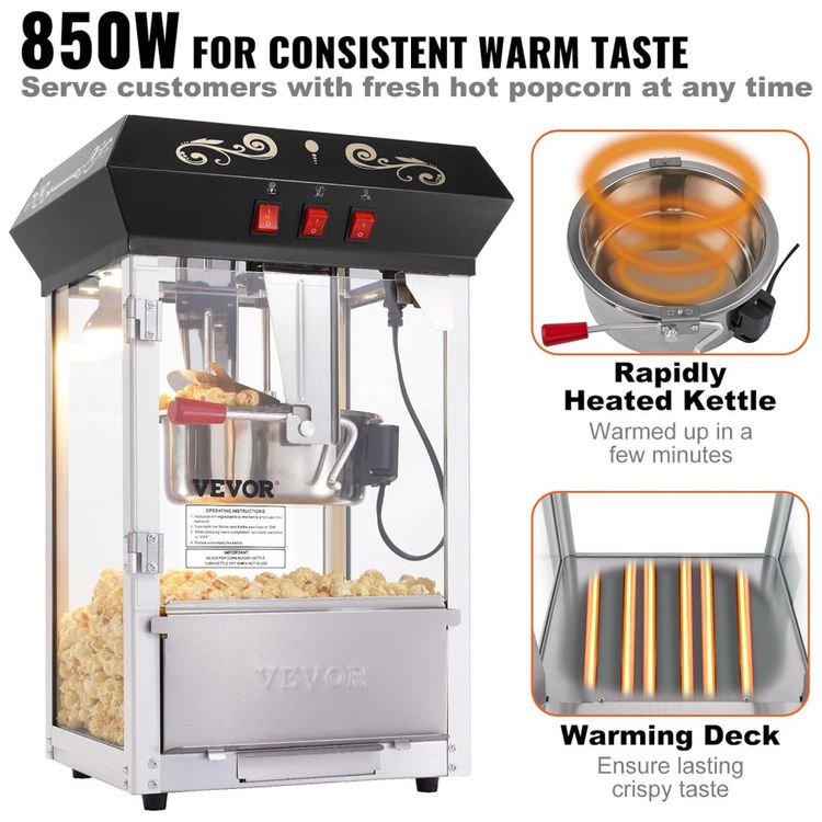 Pipoqueira-VEVOR-850W-Milho-por-Fornada-Faz-48-Copos-Imagem-3
