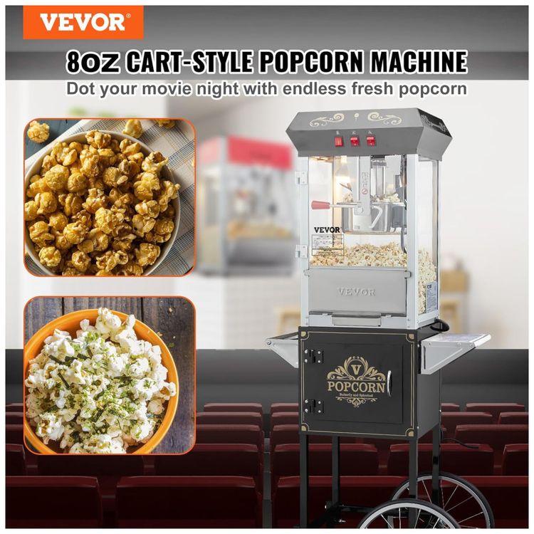Pipoqueira-VEVOR-com-Carrinho-850W-8-Oz-Faz-48-Copos-Imagem-1