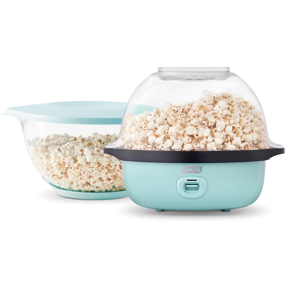 Pipoqueira Elétrica DASH SmartStore Deluxe Stirring, Prepara até 24 xícaras de Pipoca Fresca com Toque de Um Botão - 24 Copos na Cor Aqua