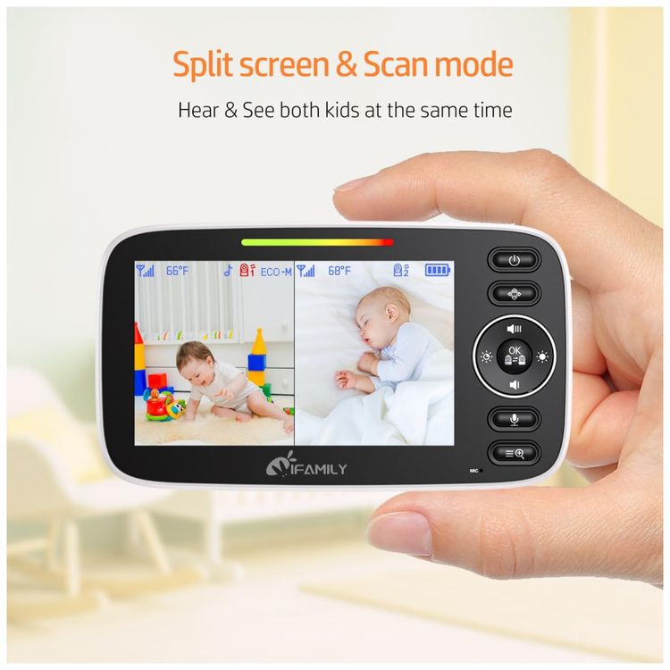 Monitor-de-Bebe-iFamily-Split-Screen-com-Tela-Grande-2-Imagem-1