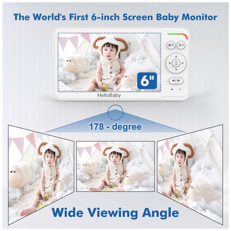 Monitor-de-Bebe-HelloBaby-com-Tela-IPS---Visao-Noturna-Imagem-2
