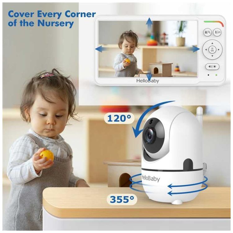 Monitor-de-Bebe-HelloBaby-com-Tela-IPS---Visao-Noturna-Imagem-4