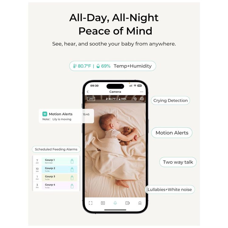 Baba-Eletronica-de-Bebe-Inteligente-VistaView-com-2-Cameras-Imagem-2