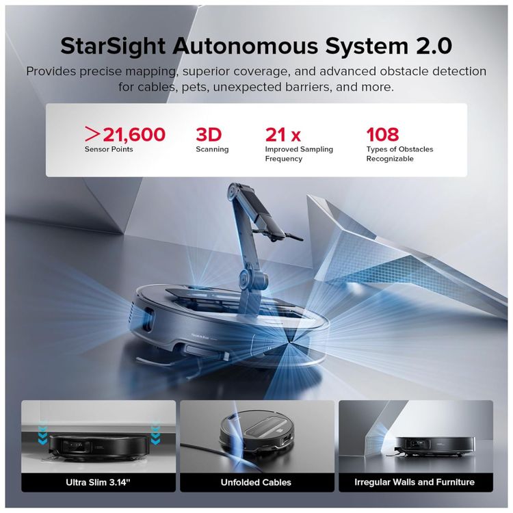 Roborock-Saros-Z70--Aspirador-Robo-e-Esfregao-com-Braco-Imagem-3