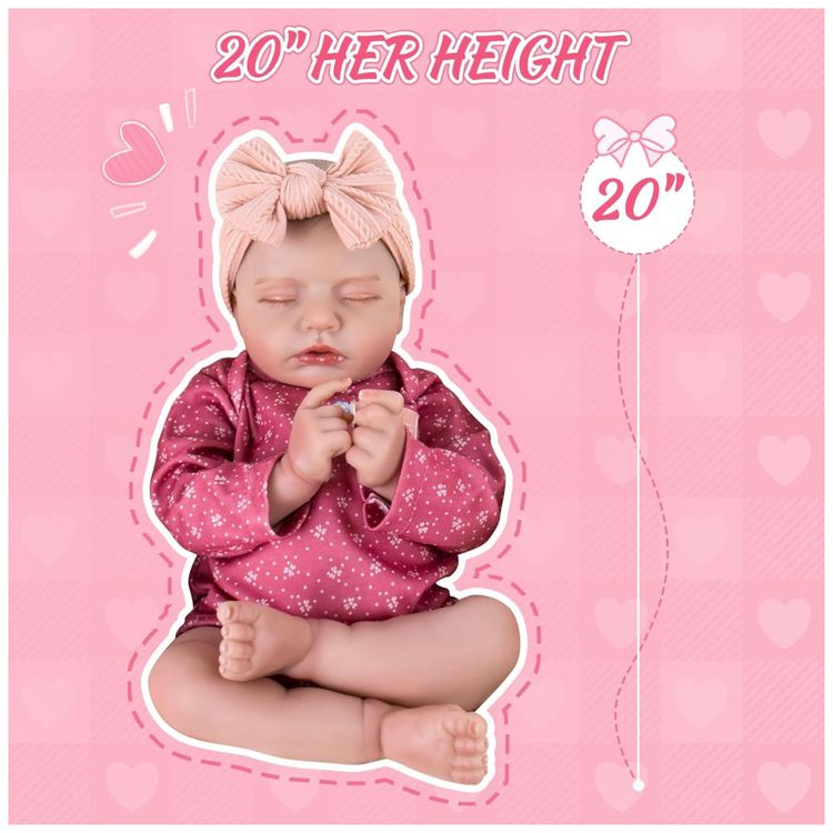 Boneca-Bebe-Menina-Realista-Aori-Reborn-de-50cm-Conjunto-Imagem-4