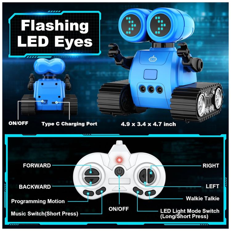 Hamourd-Robot-Toys--Robo-Emo-com-Funcao-Walkie-Talkie-Imagem-6