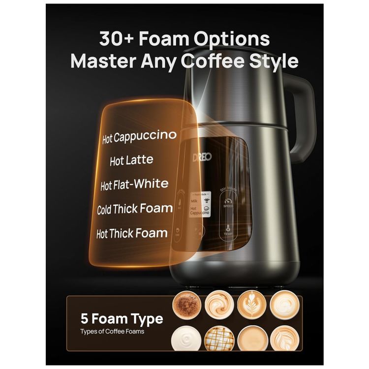 Dreo-BaristaMaker-Espumador-de-leite--30-Bebidas-Espuma-Imagem-4