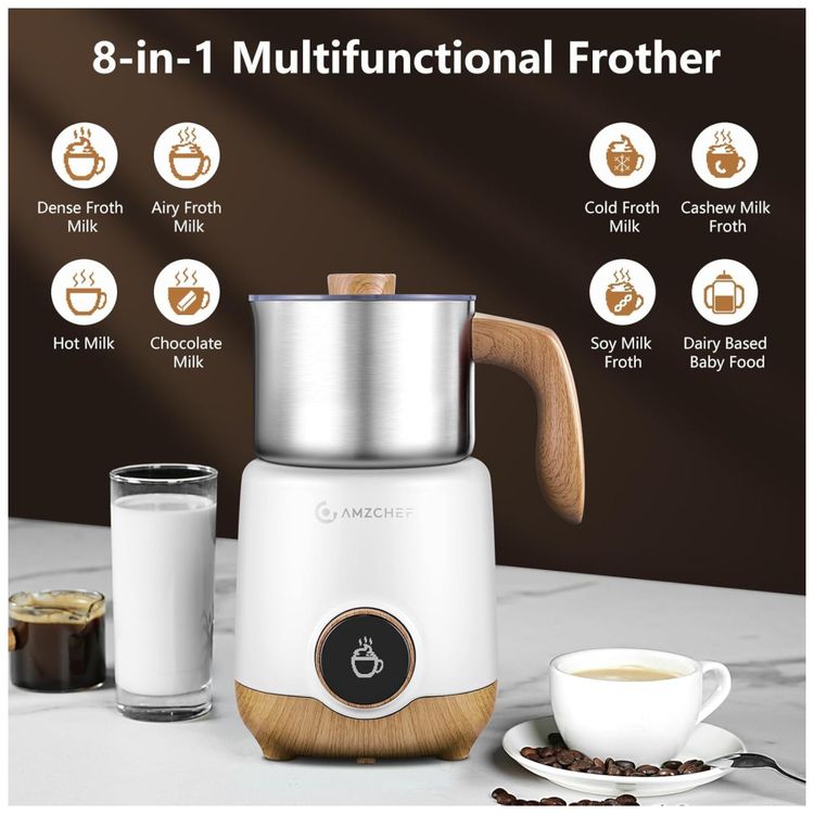 Espumador-e-Aquecedor-de-Leite-AMZCHEF-8-em-1-550W-600ml-Imagem-1