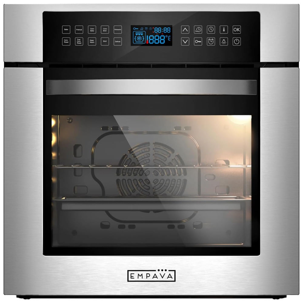 Forno de Parede Único Empava com 10 Funções de Cozimento e Convecção, Design Moderno em Aço Inoxidável - EMPV24WOC02