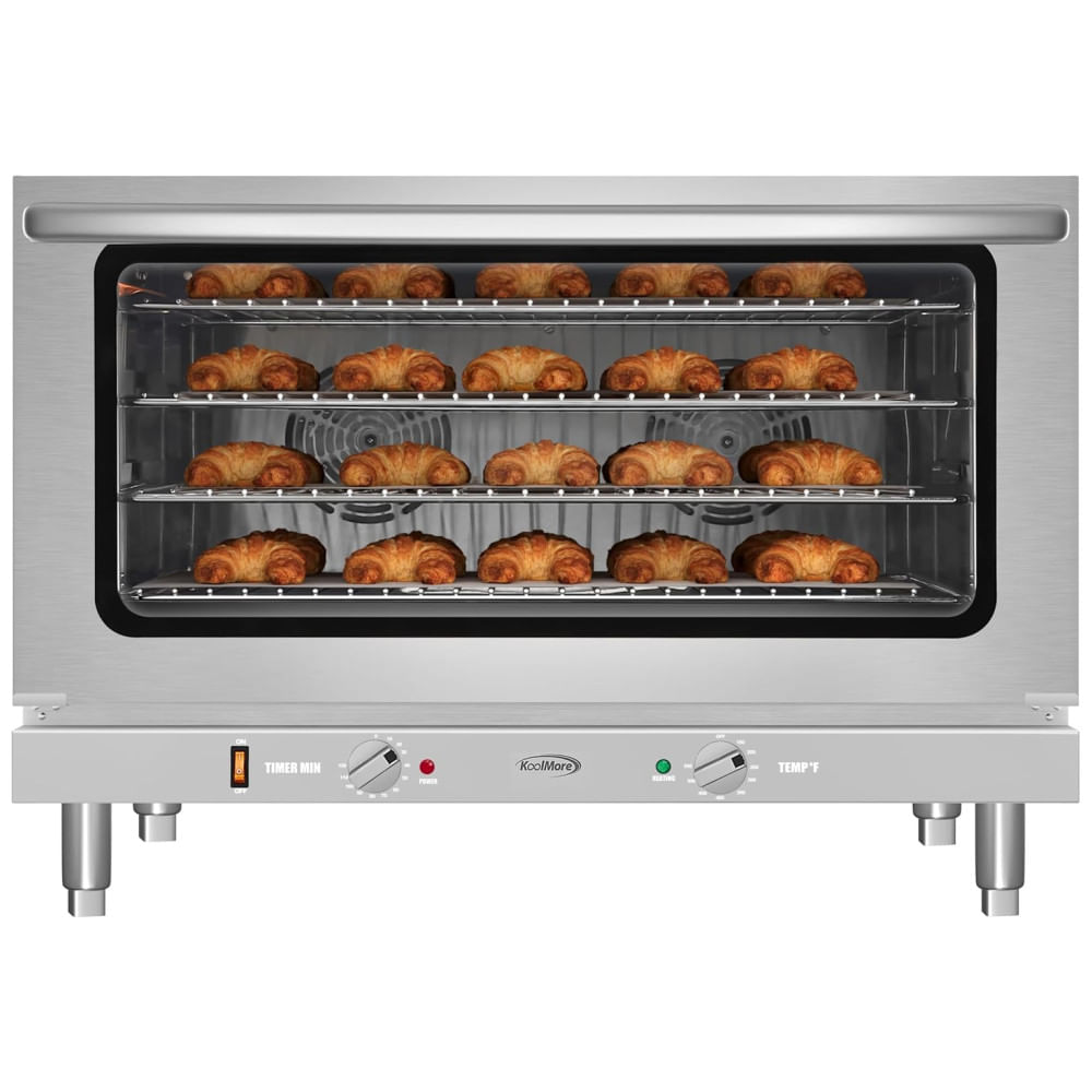 Forno de Convecção de Bancada Comercial KoolMore 81 cm, Capacidade para Pães Grandes, 4 Grades, 3500W, 220V em Inox, Certificado pelo INMETRO.