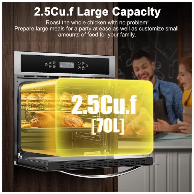 Forno-Eletrico-de-Parede-AMZCHEF-com-Conveccao-11-Funcoes-Imagem-3