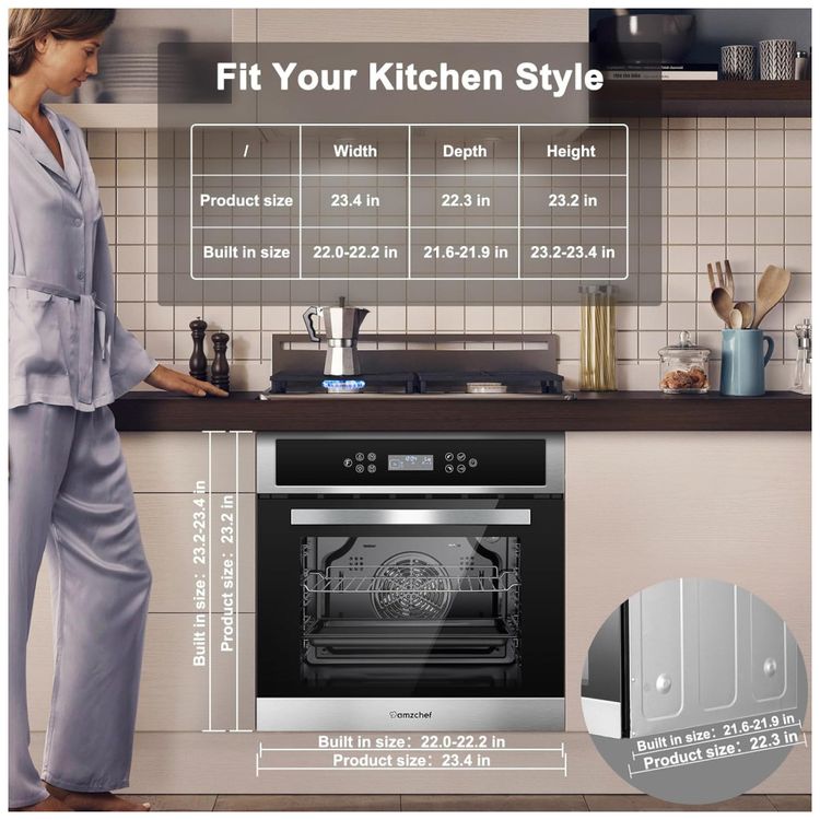 Forno-Eletrico-de-Parede-AMZCHEF-com-Conveccao-11-Funcoes-Imagem-5