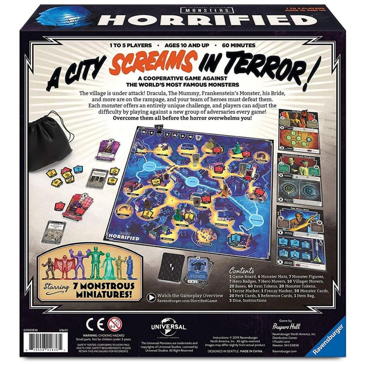 Jogo-de-Tabuleiro-Estrategico-Ravensburger-Horrified-Imagem-1
