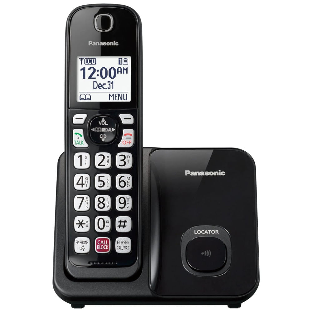 Telefone sem fio Panasonic com Bloqueio Avançado de Chamadas, Identificador Bilíngue e Display Grande de Alto Contraste, Sistema Métrico Brasileiro