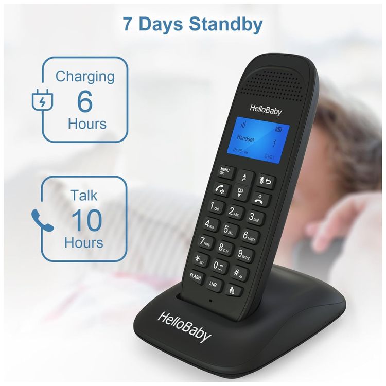 Telefone-sem-Fio-HelloBaby-DECT-6.0-com-3-Aparelhos-Imagem-1