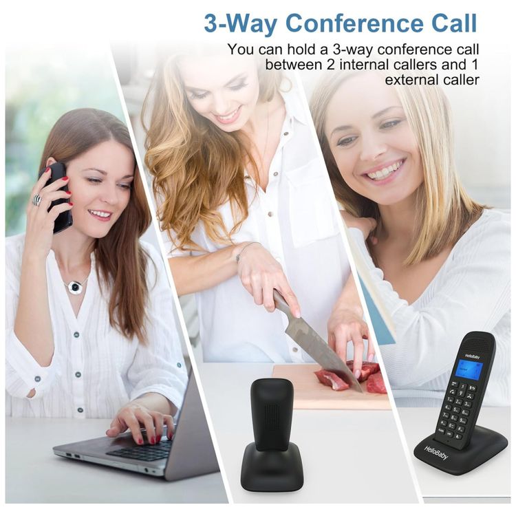 Telefone-sem-Fio-HelloBaby-DECT-6.0-com-3-Aparelhos-Imagem-2