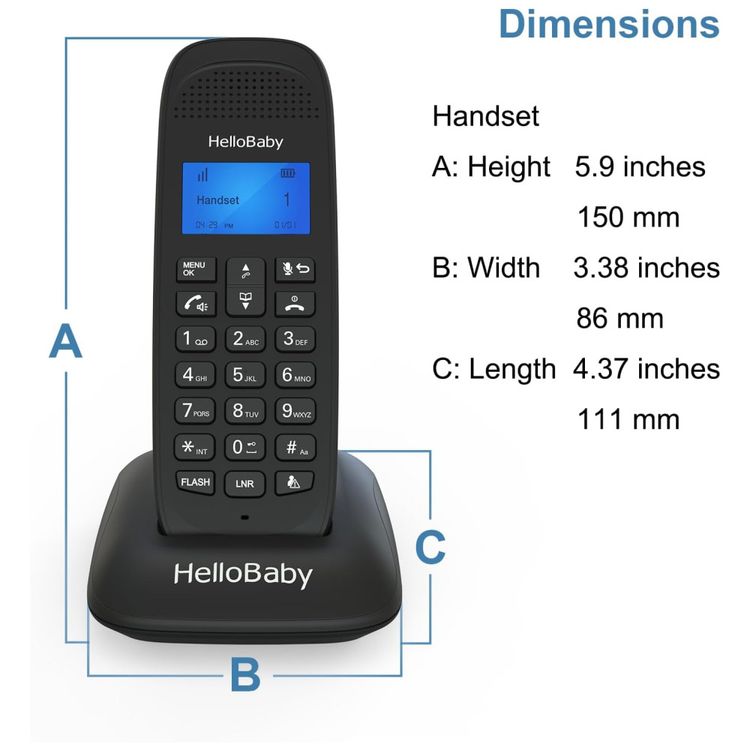 Telefone-sem-Fio-HelloBaby-DECT-6.0-com-3-Aparelhos-Imagem-8