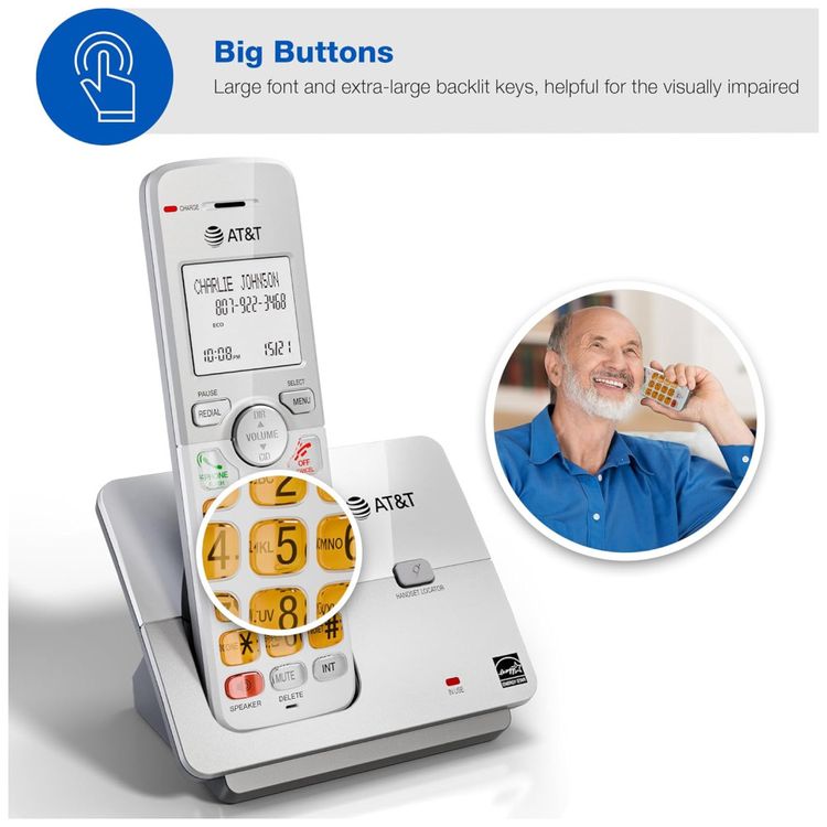 Telefone-Residencial-Sem-Fio-AT-T-DECT-6.0-com-Display-LCD-Imagem-3