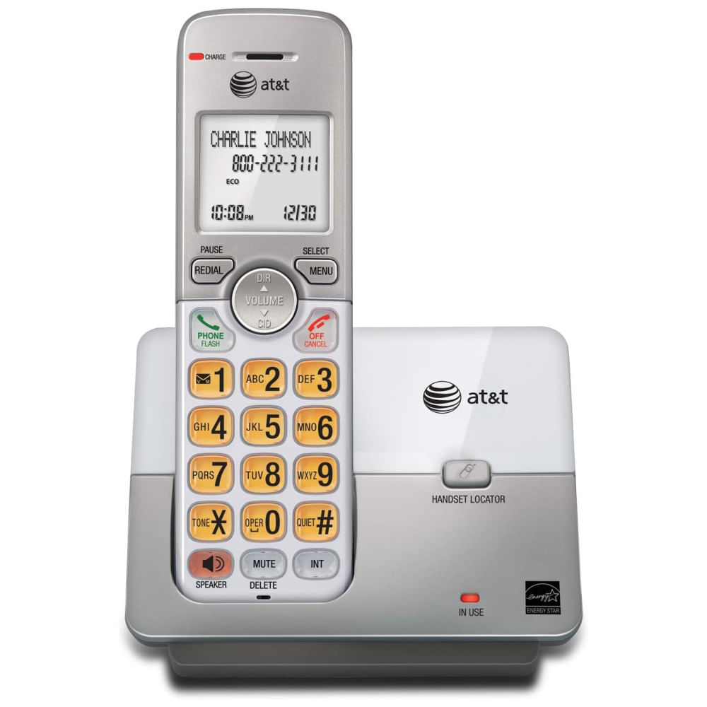 Telefone sem fio AT&T EL51103 DECT 6.0 com Viva-voz, Display e Teclado Iluminados, Identificador de Chamadas e Agenda - Ideal para Casa