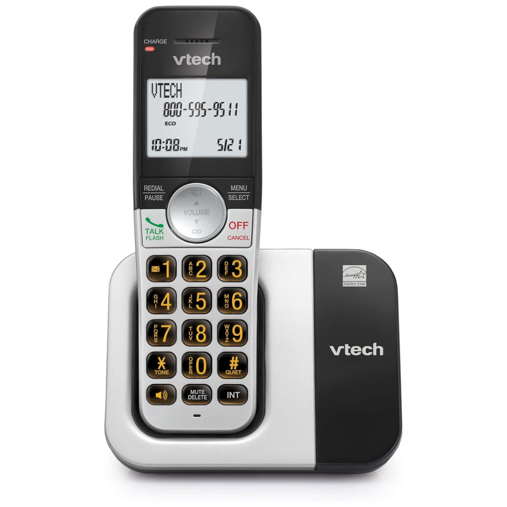Telefone sem fio VTech com Display Amplo e Teclas Grandes, Tecnologia DECT 6.0, Identificação de Chamadas, Viva-Voz, Modo ECO e Rediscagem dos