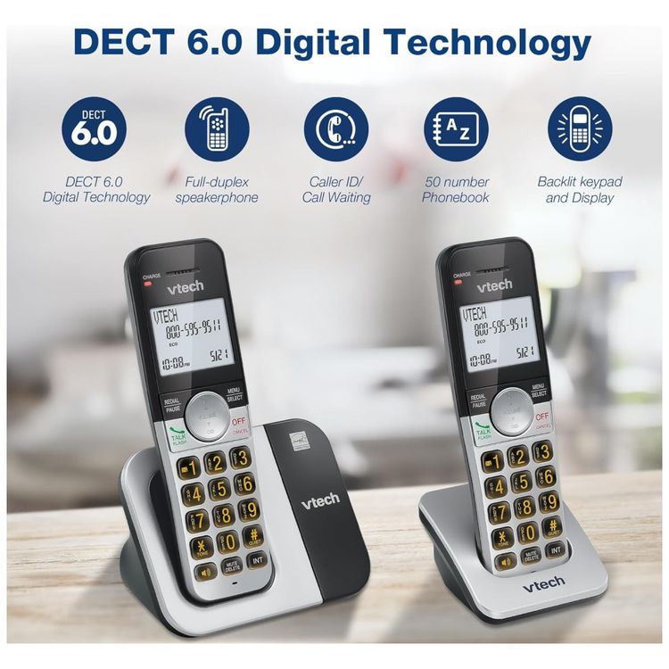 Telefone-sem-fio-VTech-com-Display-Amplo-e-Teclas-Grandes-Imagem-5