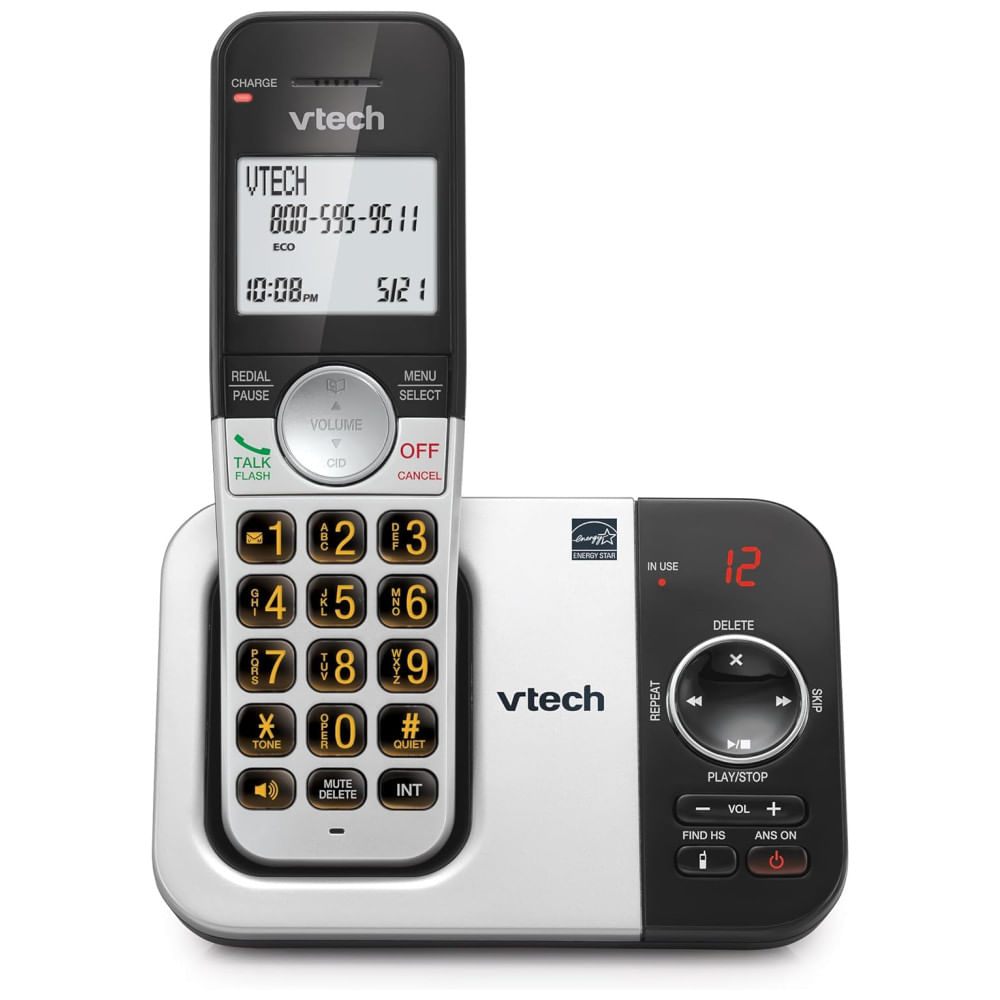 Telefone sem Fio VTech VG232 com Secretária Eletrônica e Identificador de Chamadas - Viva-Voz, Display Grande e Rediscagem dos Últimos 10 Números -