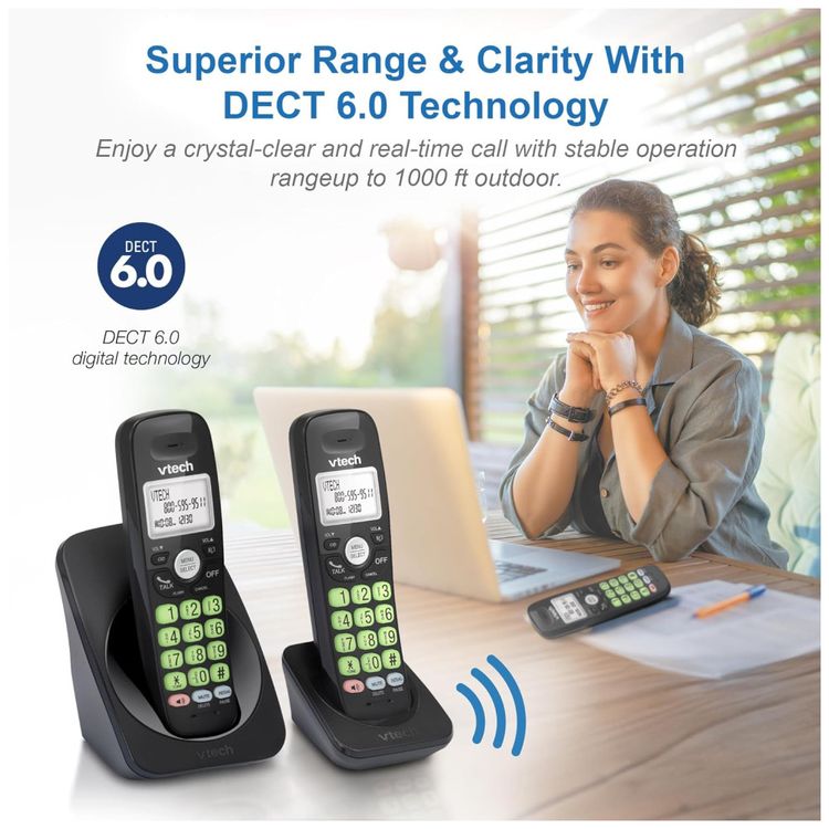Telefone-sem-fio-VTech-VG13121-DECT-6.0-com-2-ramais-Imagem-3