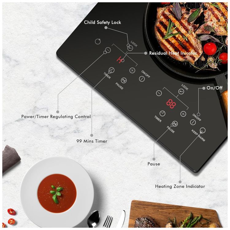 Cooktop-Eletrico-de-2-Bocas-Embutir-Touch-Control-Timer-Imagem-1