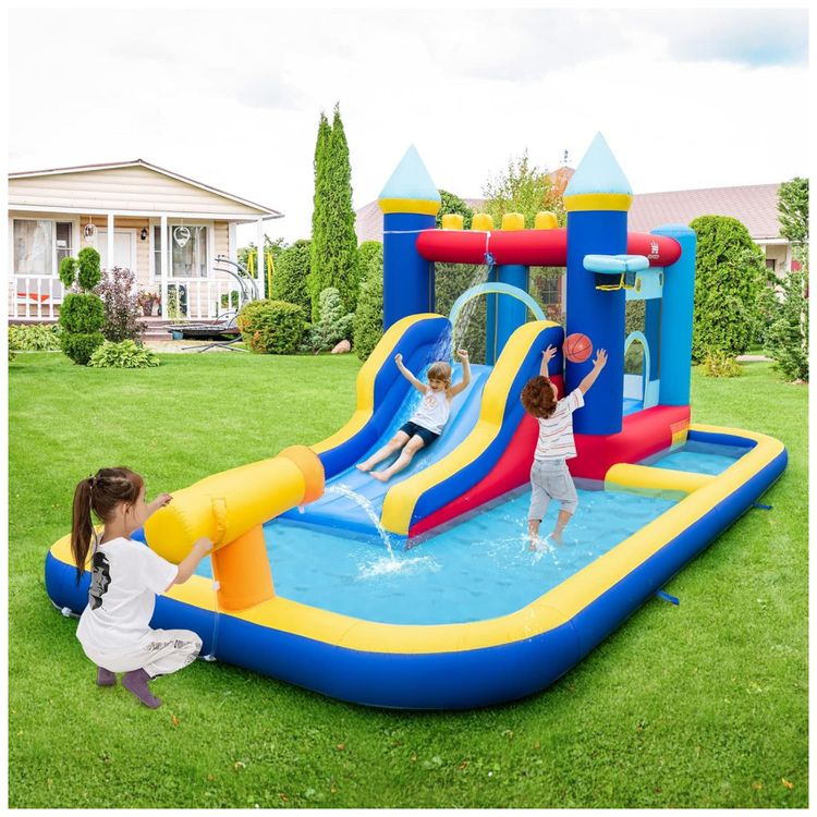 Parque-Aquatico-Inflavel-BOUNTECH-com-Escorregador-e-Imagem-1