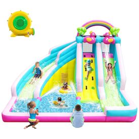 Parque-Aquatico-Inflavel-6-em-1-com-Tema-Flamingo-Toboga-Imagem-0